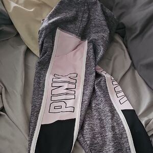 PINK Victoria's Secret Gray and Pink Leggings